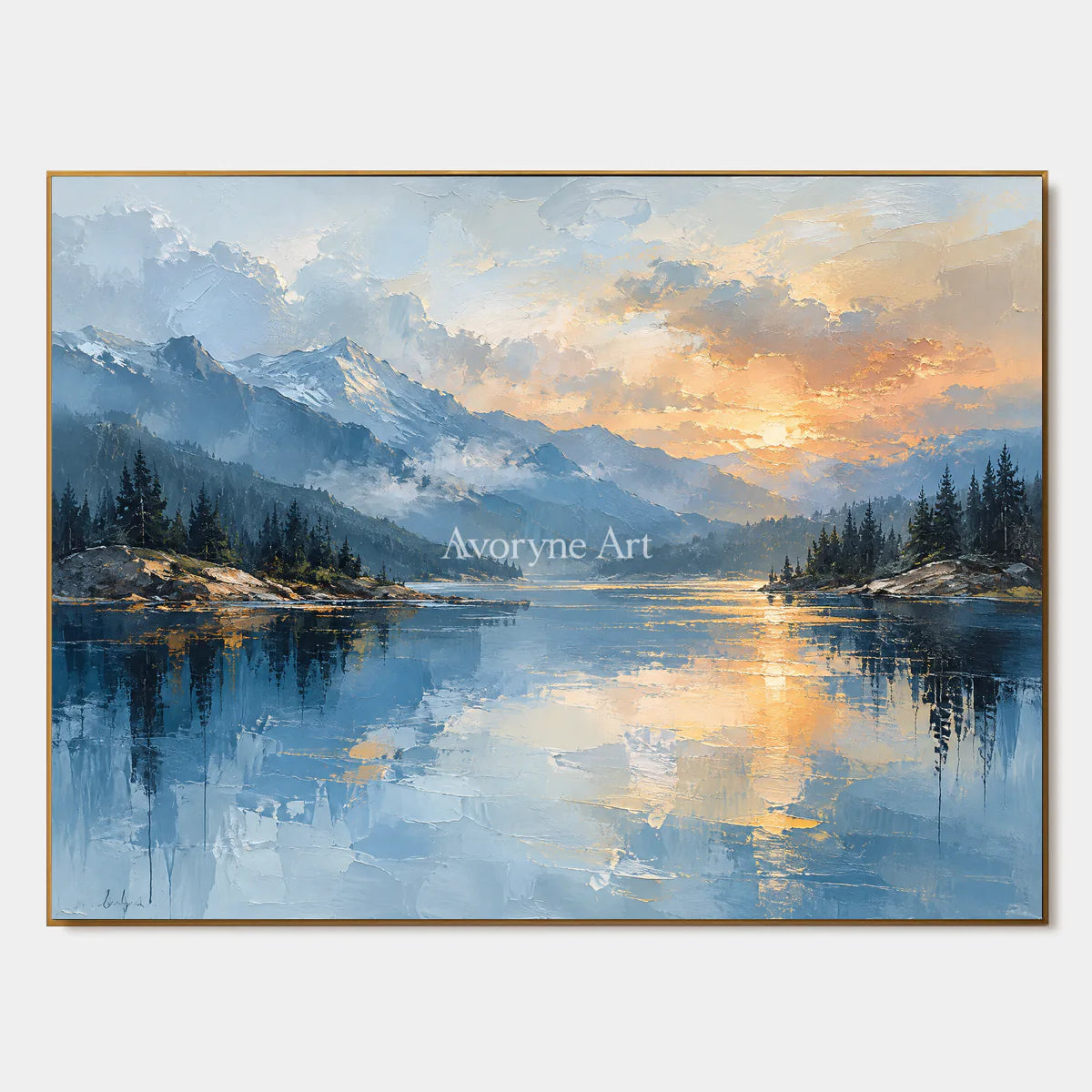Alpine Afterglow: Blue Lake Sunset Wall Art — primary