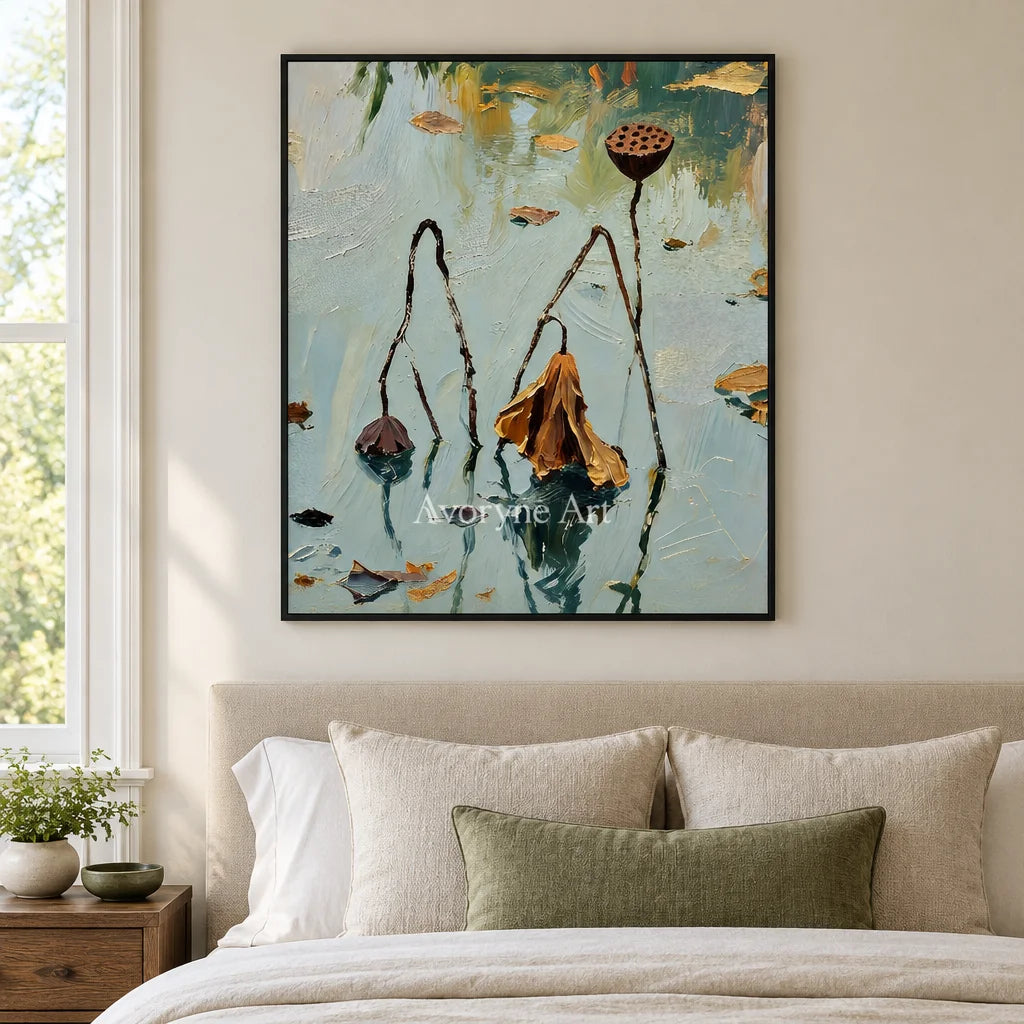 Aster Halo: Blue Lotus Pond Art — bedroom black