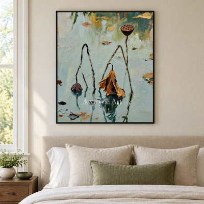 Aster Halo: Blue Lotus Pond Art — bedroom black