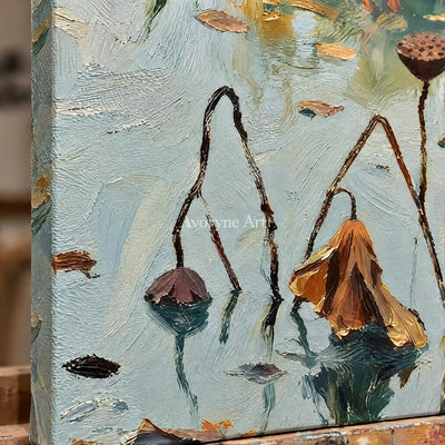 Aster Halo: Blue Lotus Pond Art — detail easel