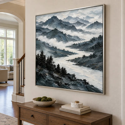 Cloudborne: Blue Mountain Landscape Art — entry silver