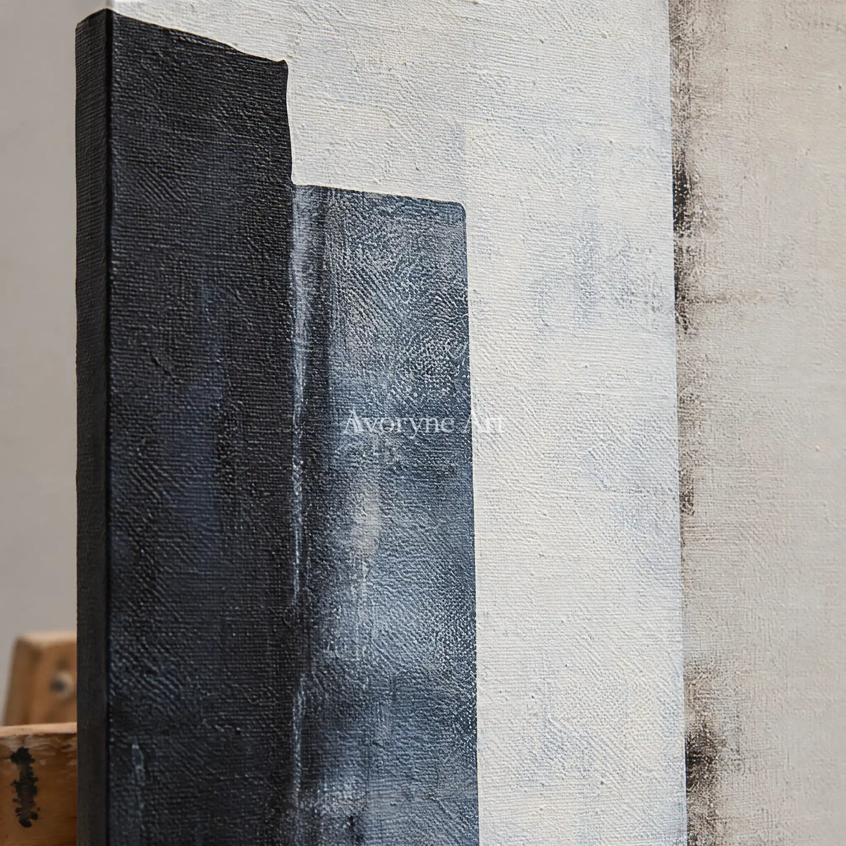 Aster Bloom: Blue Neutral Diptych — detail easel