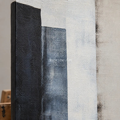 Aster Bloom: Blue Neutral Diptych — detail easel