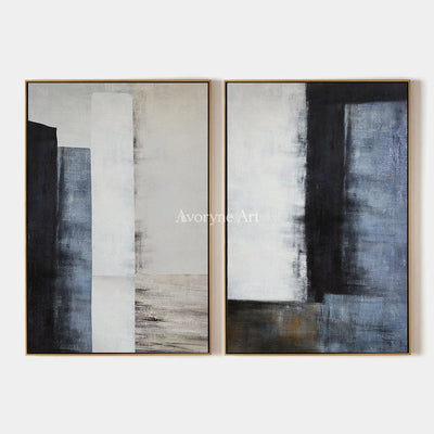 Aster Bloom: Blue Neutral Diptych — primary