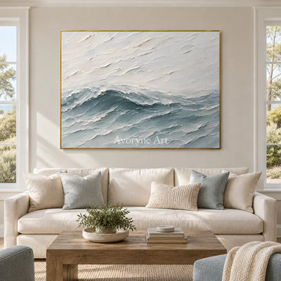 Tidelilt: Blue Ocean Texture Wall Art — living gold