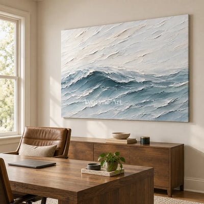 Tidelilt: Blue Ocean Texture Wall Art — office frameless