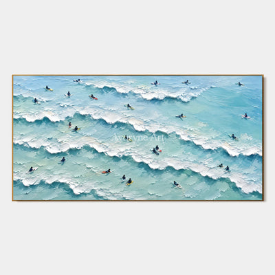 Surf Scatter: Blue Ocean with Surfers Wall Art — primary