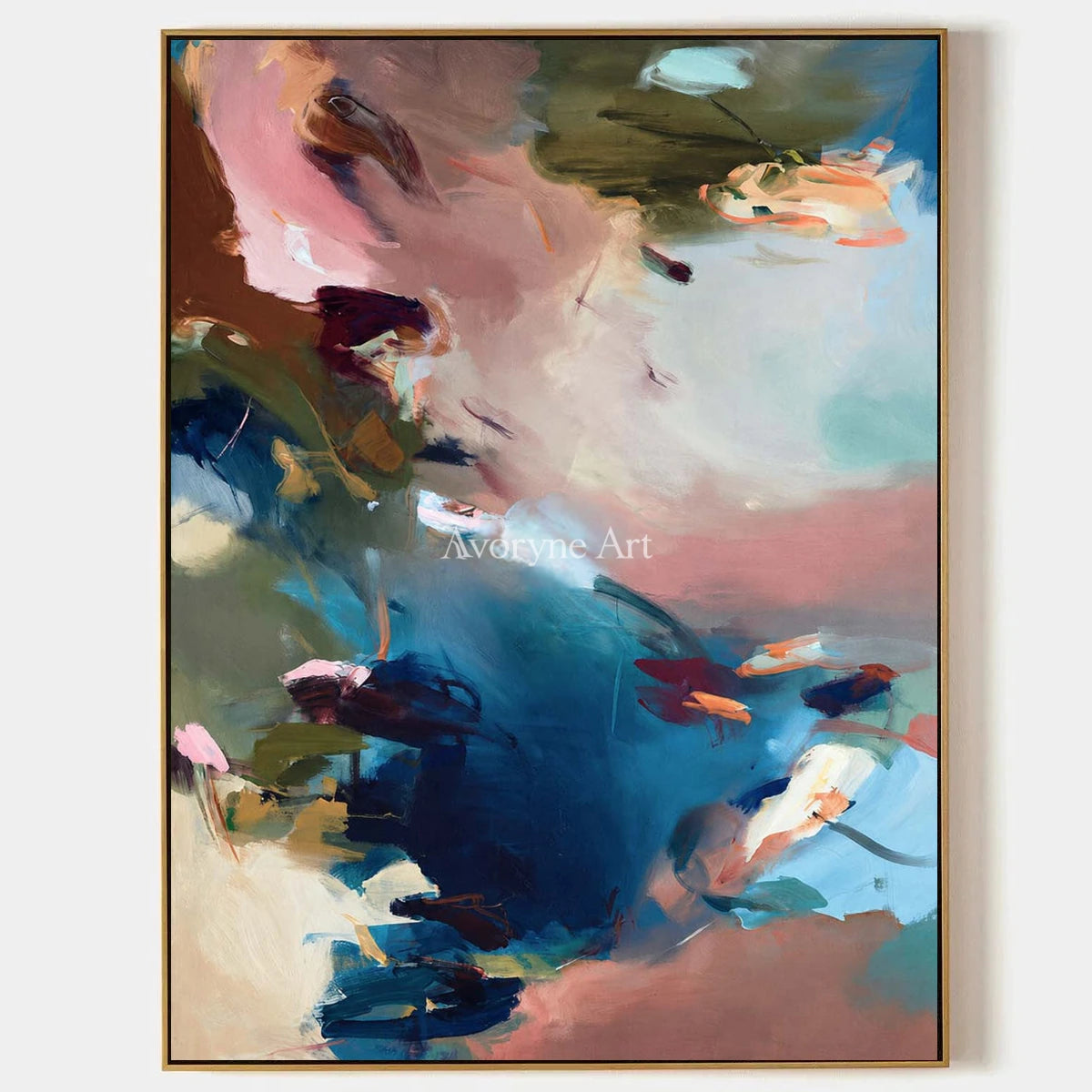 Ivory Lucent Vista: Blue Pink Abstract — primary