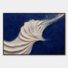 Indigo Tides: Blue Sculptural Wave Wall Art - main