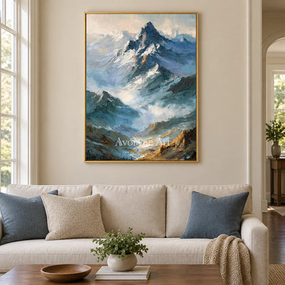 Aster Sand: Blue Snow Mountain Art — living gold