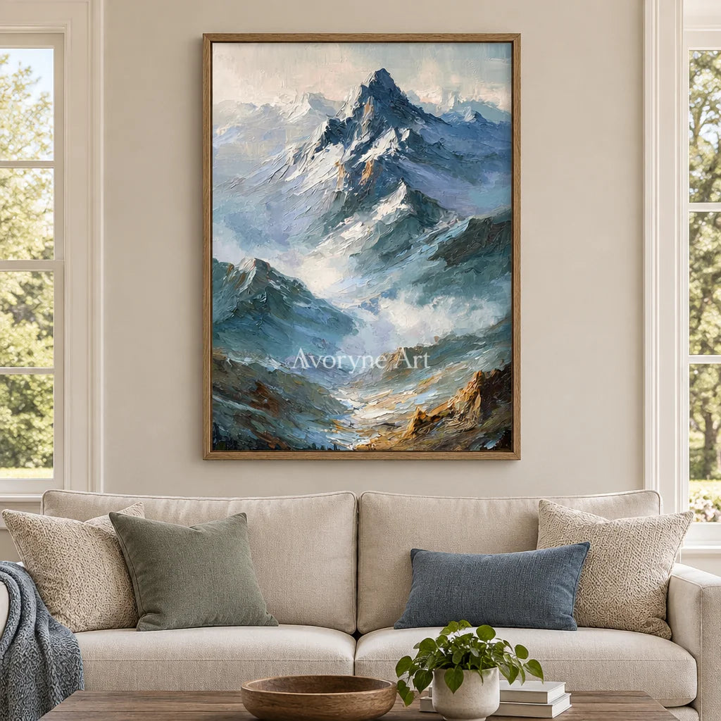 Aster Sand: Blue Snow Mountain Art — villa wood