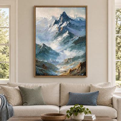 Aster Sand: Blue Snow Mountain Art — villa wood