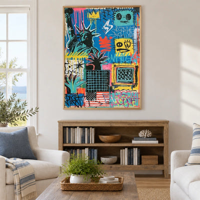 Ivory Amber Prelude: Blue Symbol Graffiti — villa wood