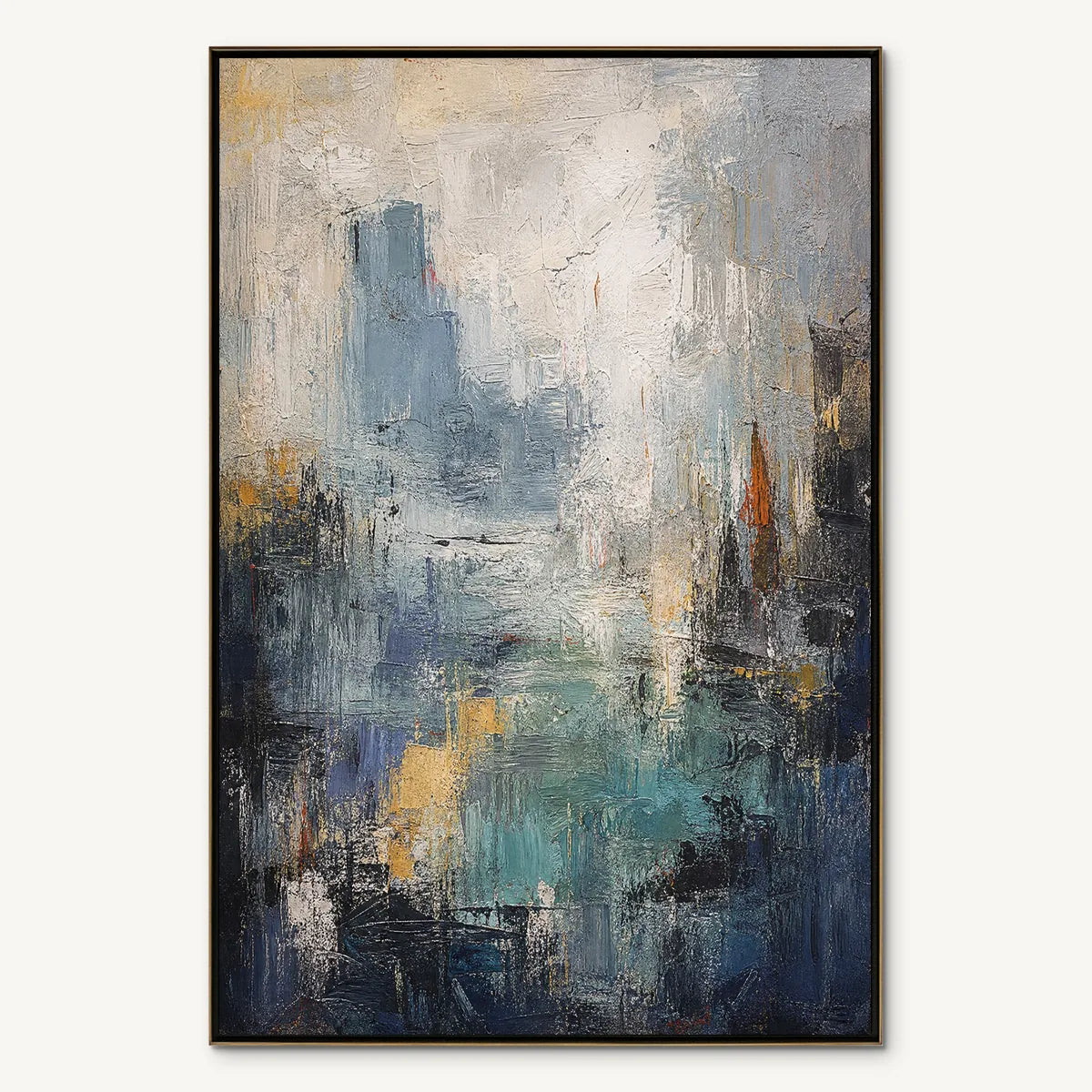 Blue Veil: Abstract Cityscape Wall Art - main