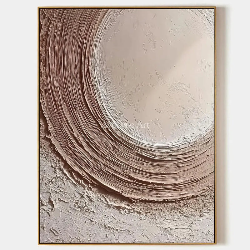 Aster Thistle, hand-painted blush arc texture wall art by Alessio Varenna