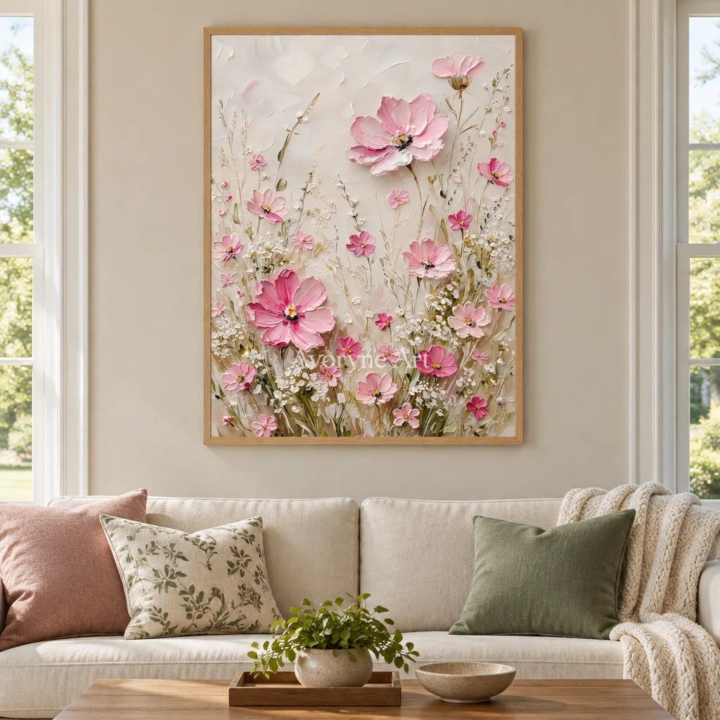 Aster Leaf: Blush Blossom Relief — villa wood