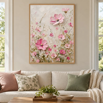 Aster Leaf: Blush Blossom Relief — villa wood