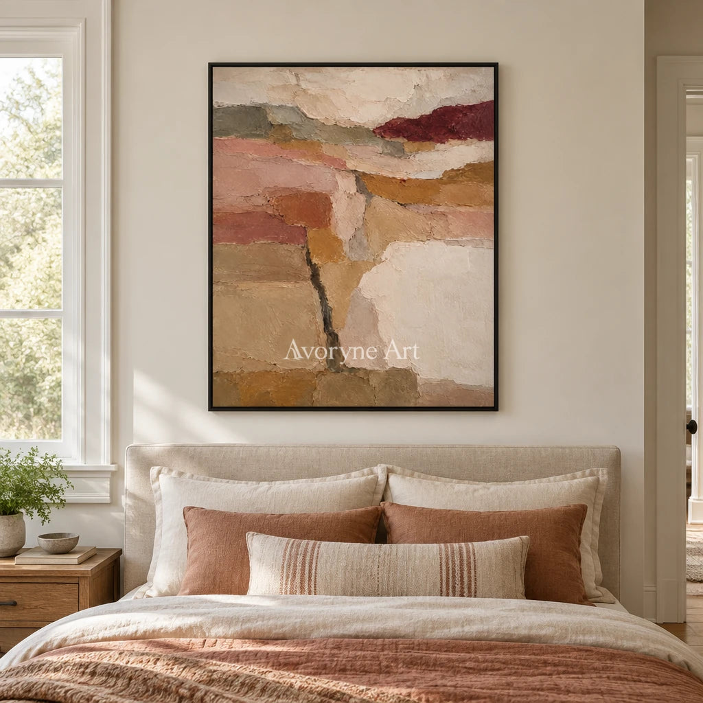 Aster Ridge: Blush Texture Abstract — bedroom black