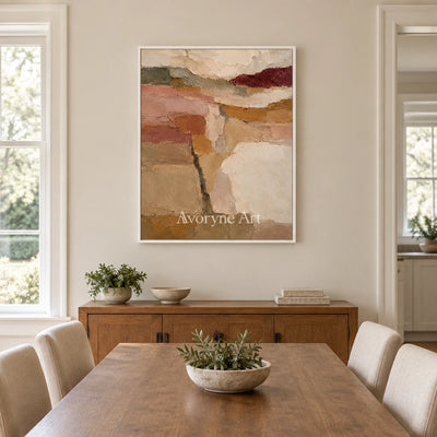 Aster Ridge: Blush Texture Abstract — dining white