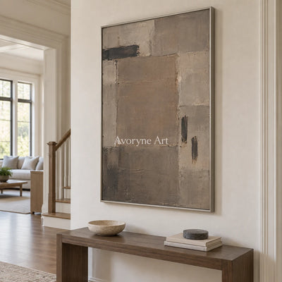 Umber Register: Brown Geometric Texture Art — entry silver