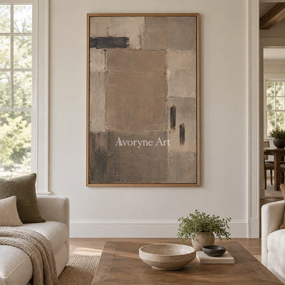 Umber Register: Brown Geometric Texture Art — villa wood