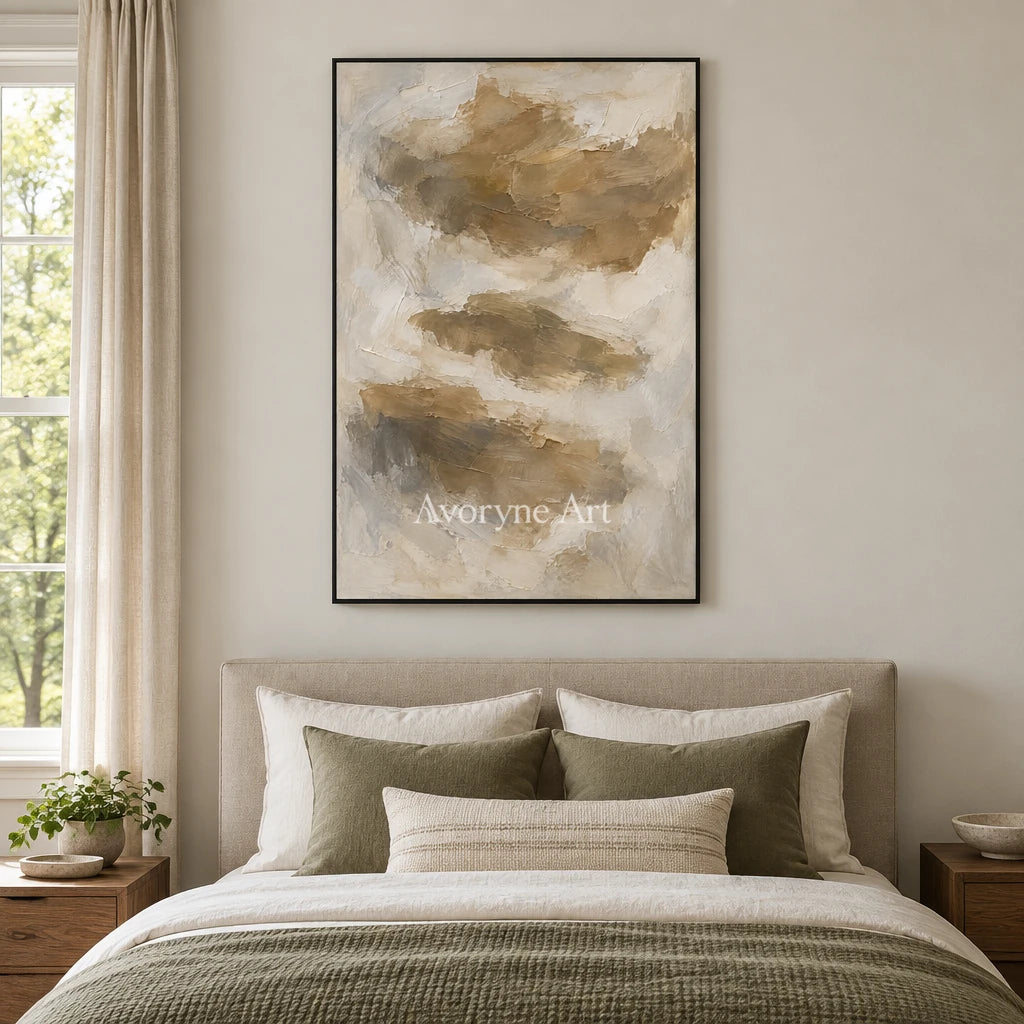 Earthen Drift: Brown Gestural Texture Art — bedroom black