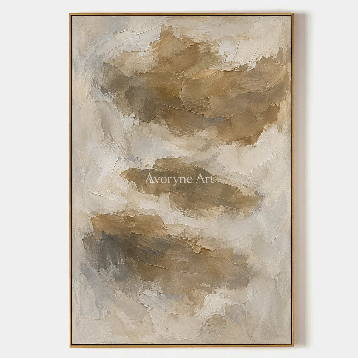 Earthen Drift: Brown Gestural Texture Art — primary