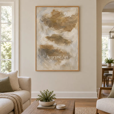 Earthen Drift: Brown Gestural Texture Art — villa wood