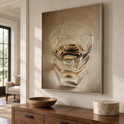 Light in a Tumbler: Brown Glass Tumbler Still Life Wall Art — entry silver