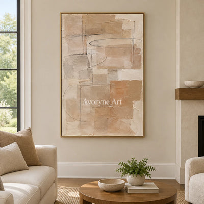 Clay Palimpsest: Brown Layered Abstract Art — living gold