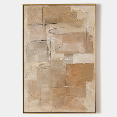 Clay Palimpsest: Brown Layered Abstract Art — primary