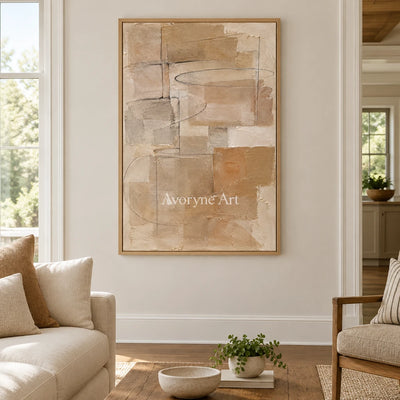 Clay Palimpsest: Brown Layered Abstract Art — villa wood