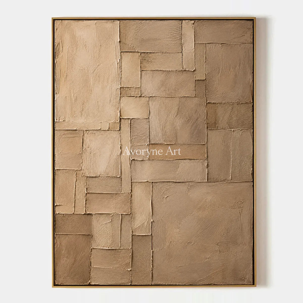 Sandstone Steps: Brown Layered Relief Wall Art — primary