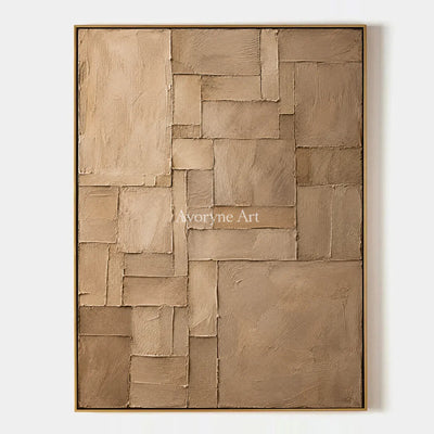 Sandstone Steps: Brown Layered Relief Wall Art — primary