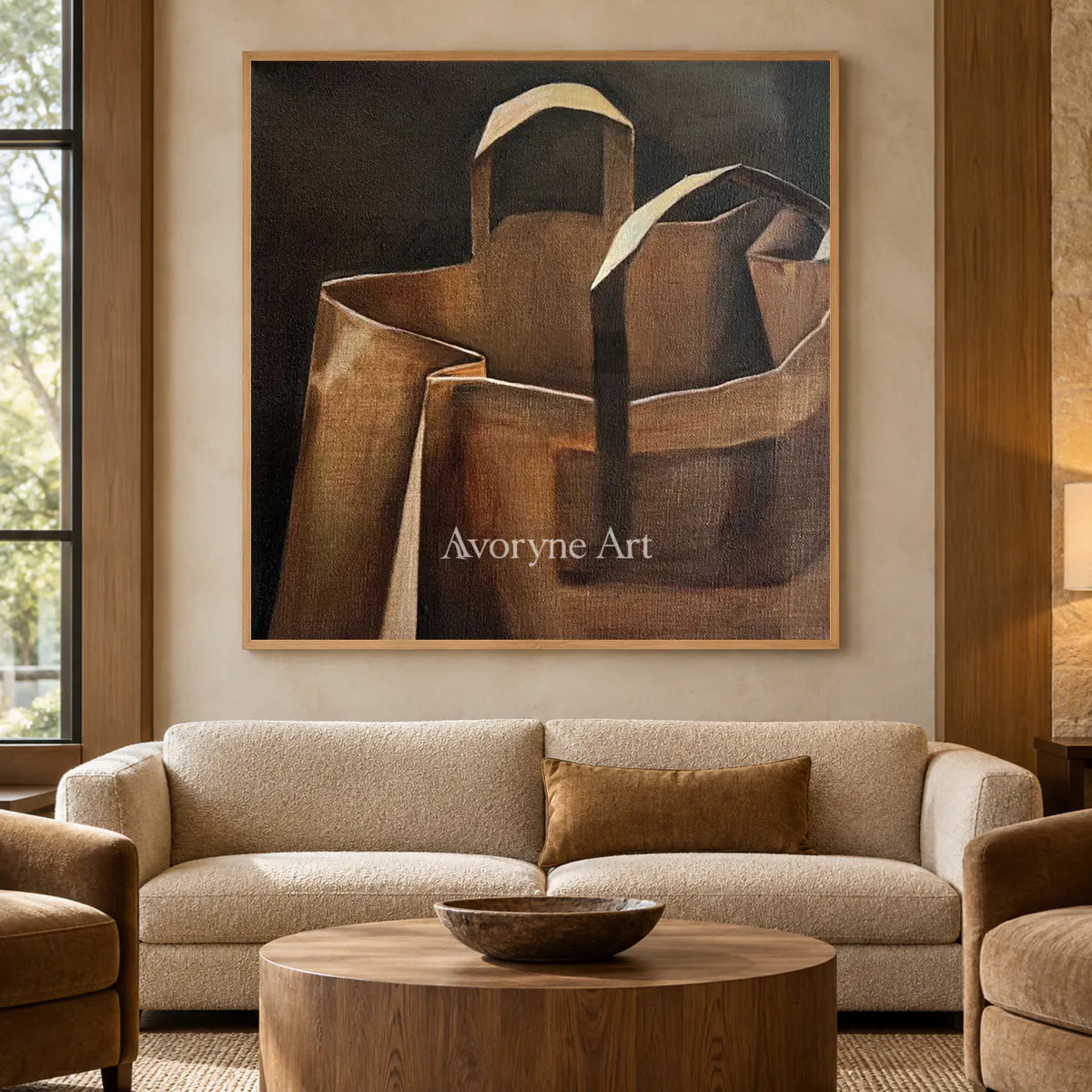 Folded Errand: Brown Paper Bag Still Life Wall Art — hotel wood