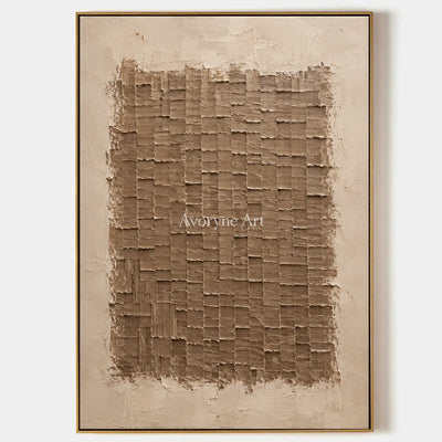 Terralune: Brown Relief Grid Wall Art — primary