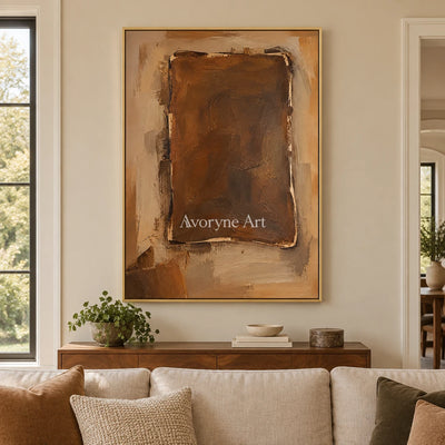 Umber Tablet: Brown Wabi-Sabi Textured Art Wall Art — living gold