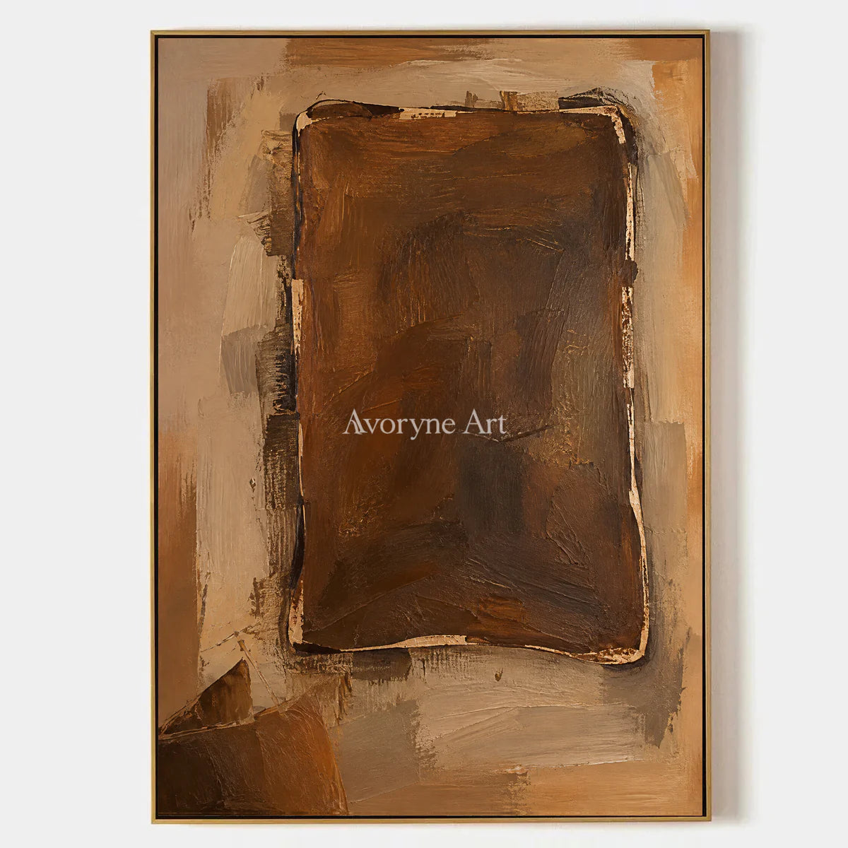 Umber Tablet: Brown Wabi-Sabi Textured Art Wall Art — primary