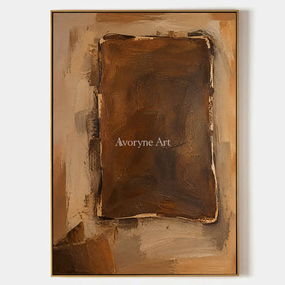 Umber Tablet: Brown Wabi-Sabi Textured Art Wall Art — primary