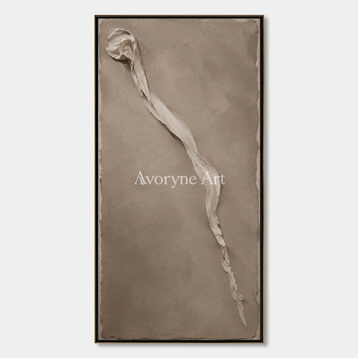 Earthen Fold: Brown Wabi-Sabi Textured Wall Art - main