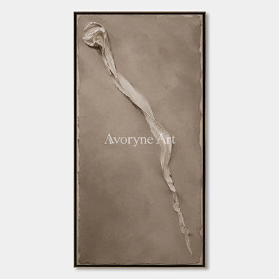 Earthen Fold: Brown Wabi-Sabi Textured Wall Art - main