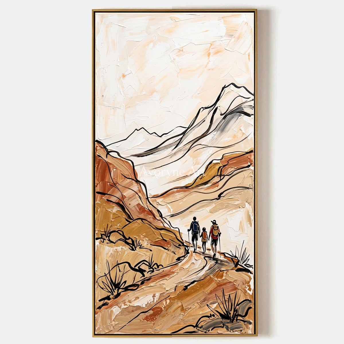 Silver Rhythm, hand-painted canyon landscape wall art by Diego Morales