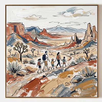 Silver Gesture, hand-painted canyon landscape wall art by Diego Morales