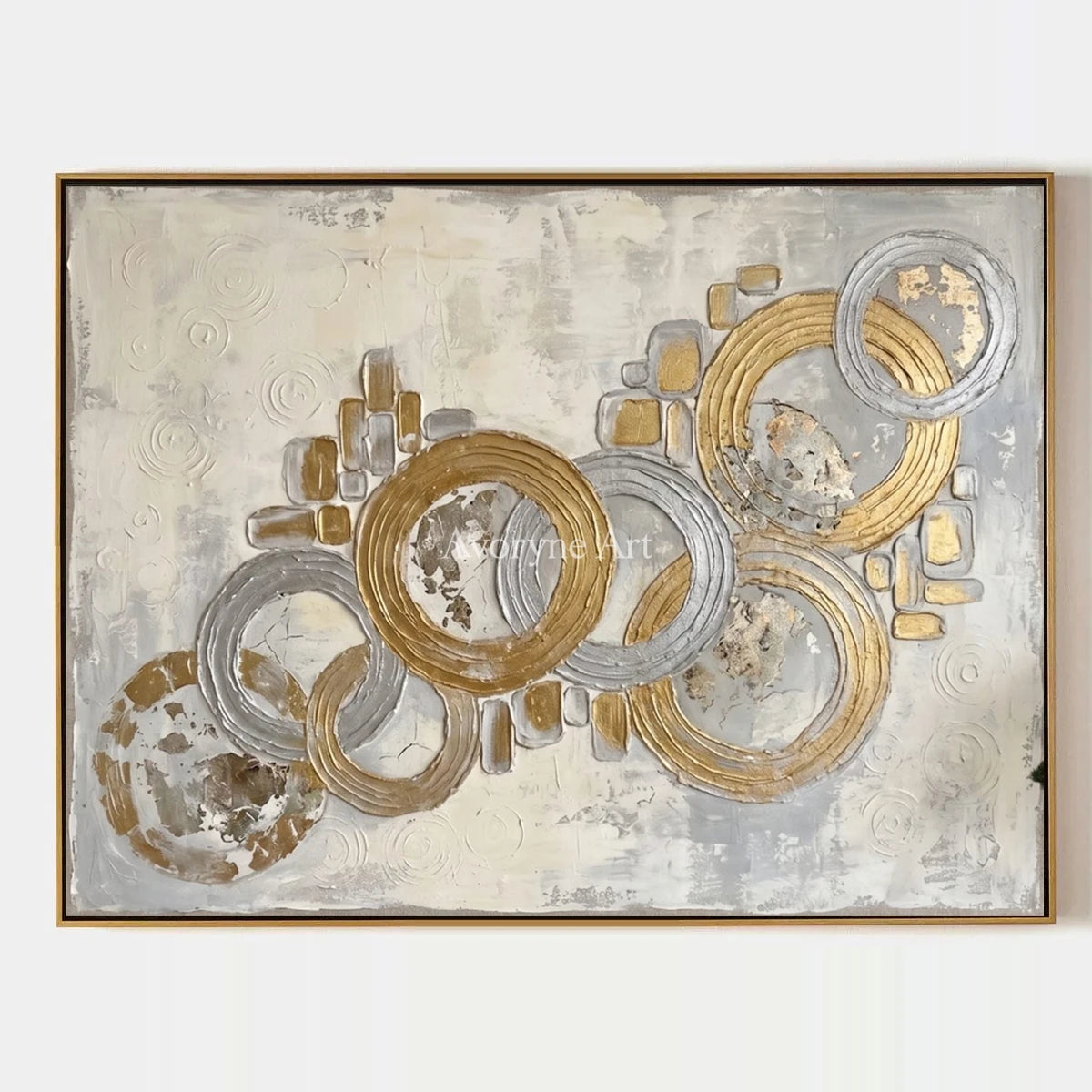 Soft Gesture, hand-painted circle relief wall art by Lin Qiao