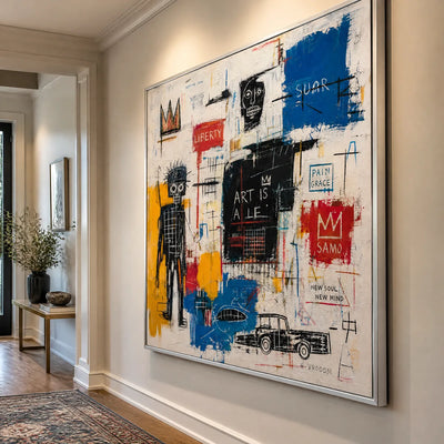City Pulse: Urban Abstract Wall Art - hallway silver frame