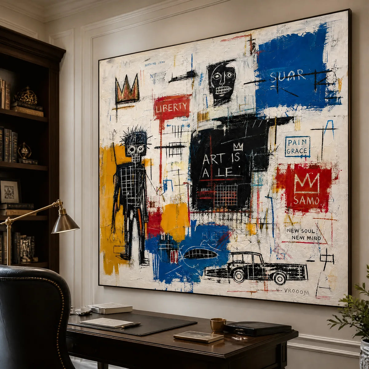 City Pulse: Urban Abstract Wall Art - office stretched canvas