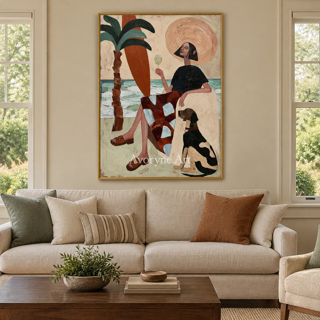 Ivory Winding Solace: Coastal Figure Art — living gold