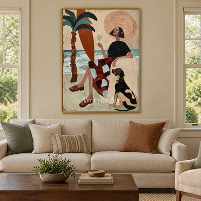 Ivory Winding Solace: Coastal Figure Art — living gold