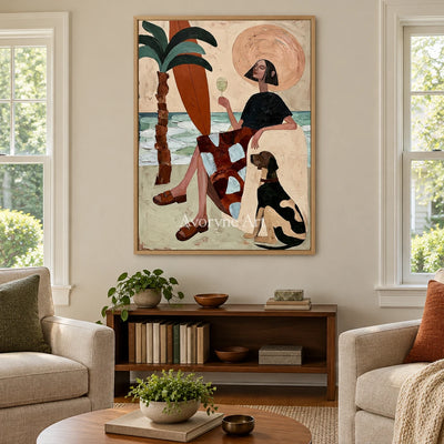 Ivory Winding Solace: Coastal Figure Art — villa wood
