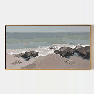 Restful Echo, hand-painted coastal landscape wall art by Rafael Duarte